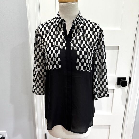 L.A.M.B. Blouse. Black/White. Size 2. - Picture 9 of 9